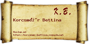 Korcsmár Bettina névjegykártya