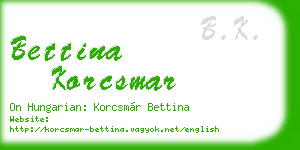 bettina korcsmar business card