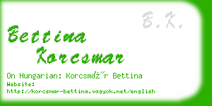 bettina korcsmar business card